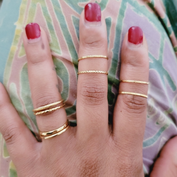 Minimalist Gold Stackable Rings - Picture 3 of 7